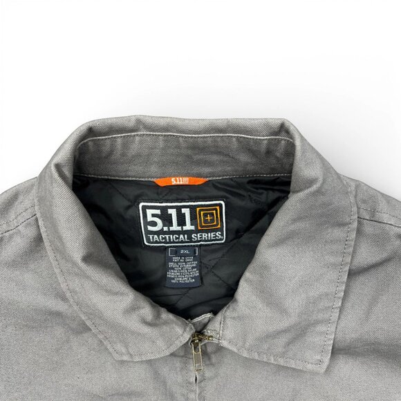 5.11 Tactical Gray Canvas Cotton Work Chore Winter Bomber Jacket Men's 2XL XXL - Picture 3 of 12